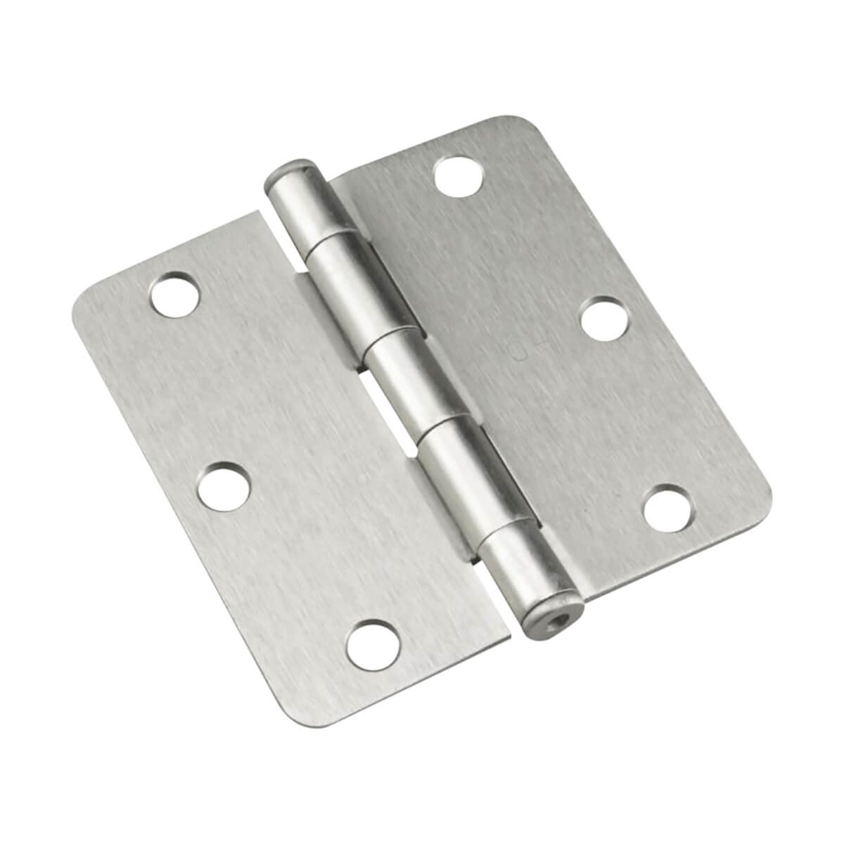 Full Mortise Butt Hinge - Brushed Nickel - 1/4-in Radius - 3-1/2-in Full Mortise Butt Hinge - Brushed Nickel - 1/4-in Radius - 3-1/2-in
