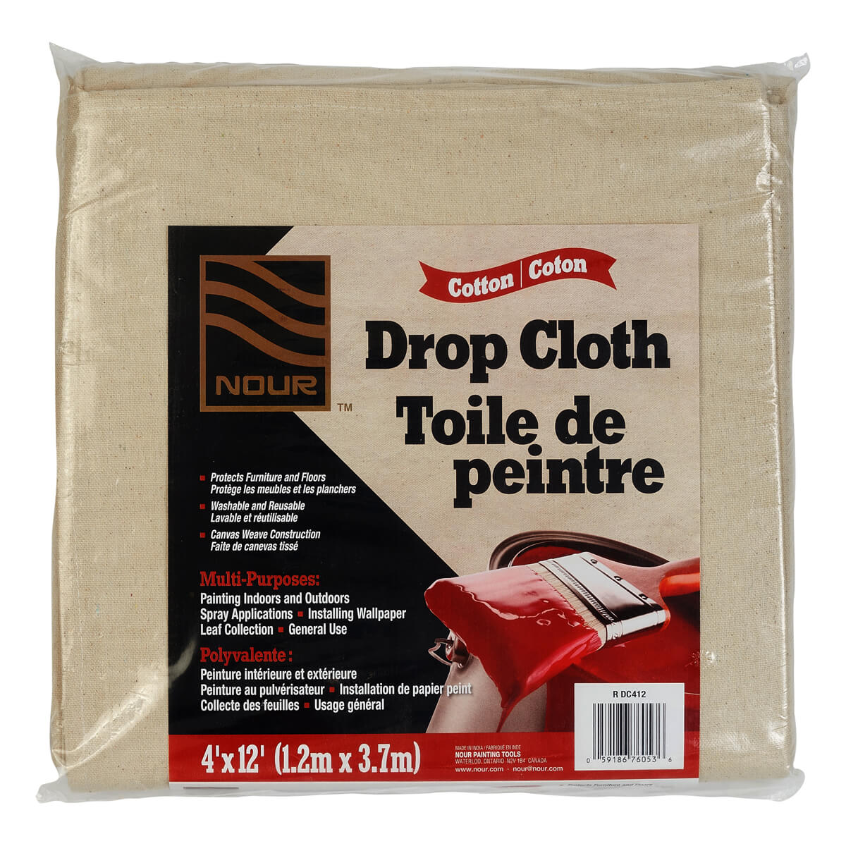 Cotton Drop Cloth - 4-ft x 12-ft