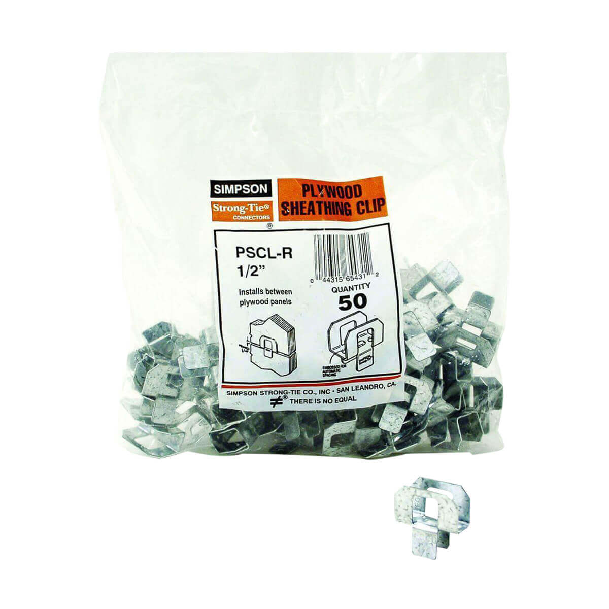 20 Gauge 1/2-in Plywood Sheathing Clip - 50 / Bag