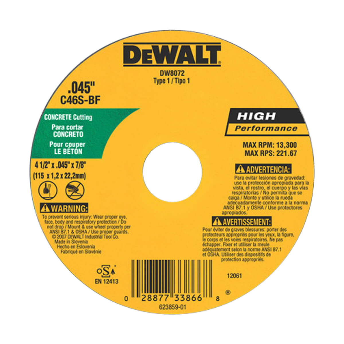 DEWALT 4.5-in Cut Off Wheel