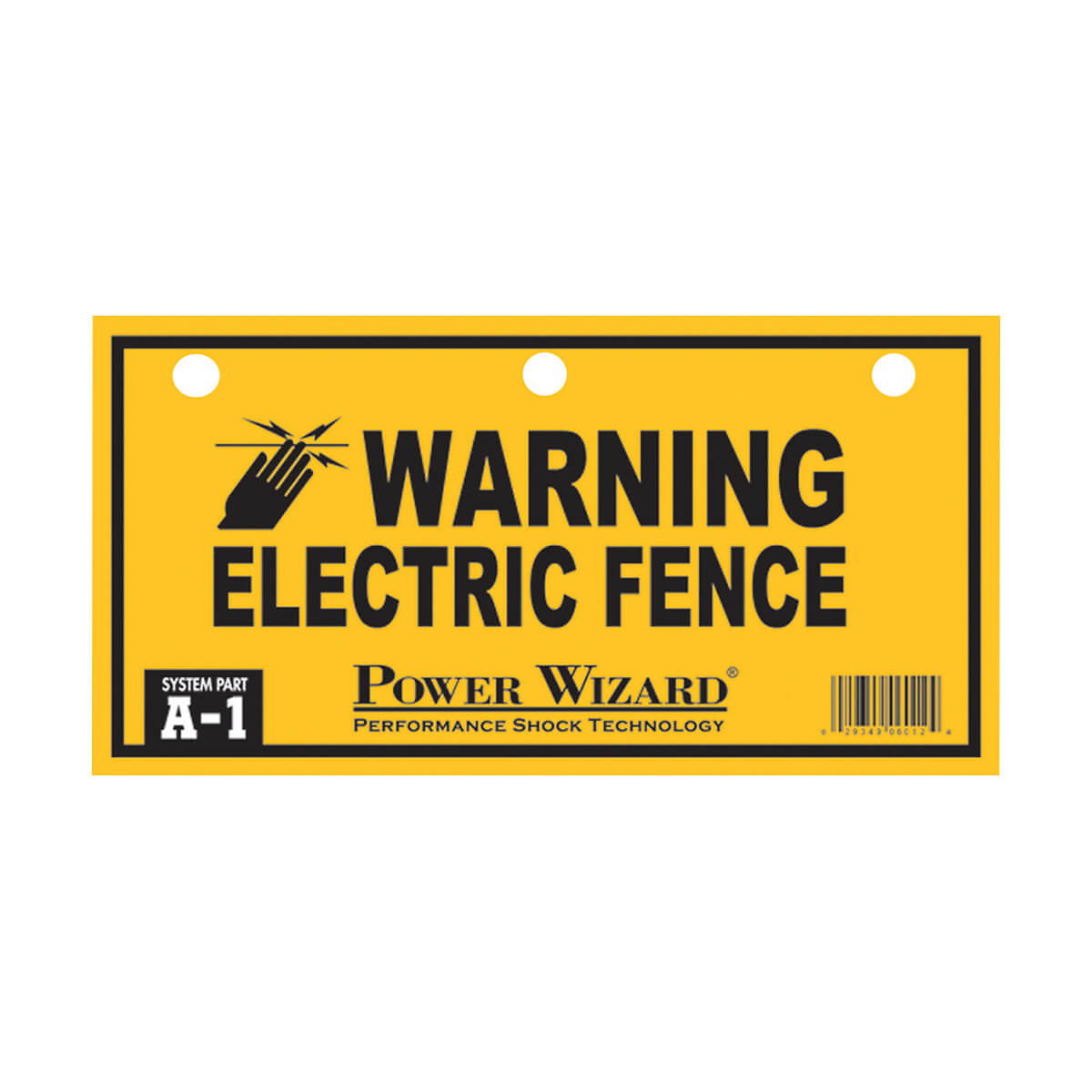 Power Wizard Electric Fence Yellow Warning Sign
