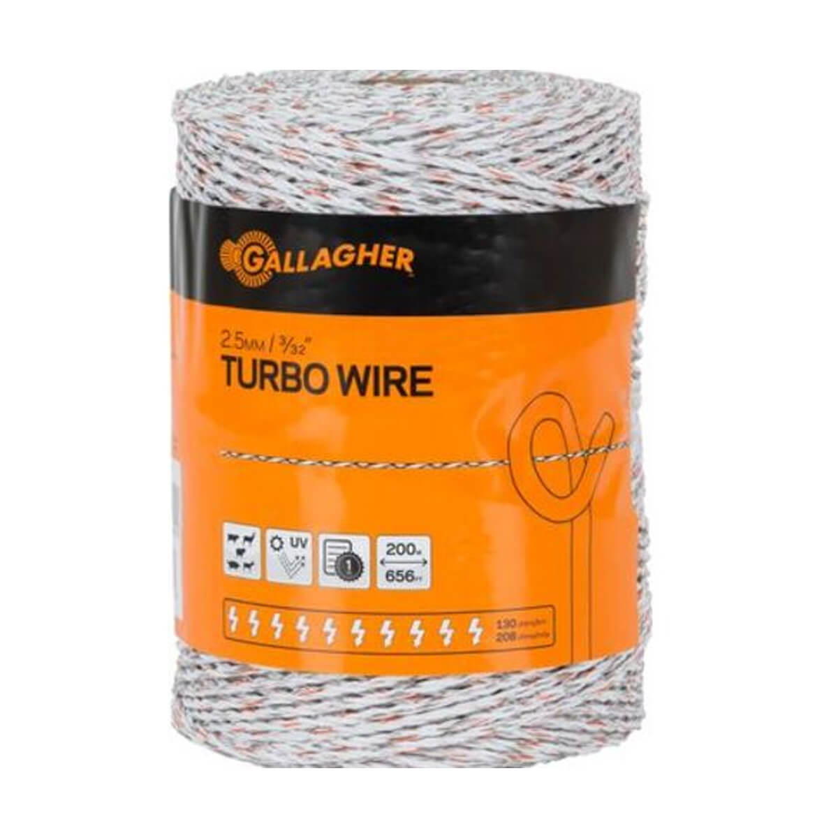 Gallagher Electric Fence Turbo Wire 2.5 mm - 400 m